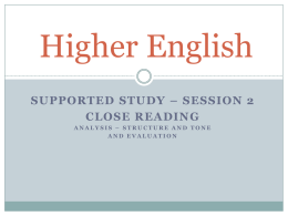Higher English - School & Community Websites
