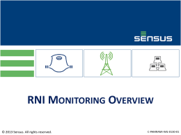 System Operator Training: Monitoring the RNI
