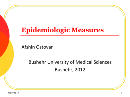 Epidemiologic Measures