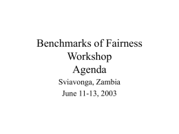 Benchmarks of Fairness: A policy tool for developing countries