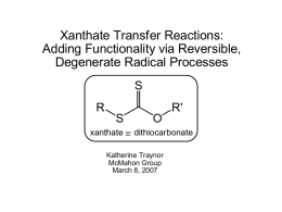 Xanthate Transfer Reactions
