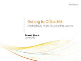 BPOS to Office 365 Transition for Existing BPOS Customers