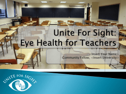 Eye Health for Teachers Powerpoint