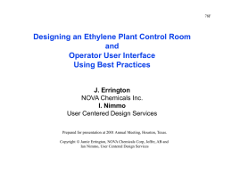 Designing an Ethylene Plant Control Room and Operator User