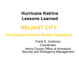 Hurricane Katrina Lessons Learned