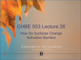 che 551 lectures - Classnotes For Professor Masel's Classes