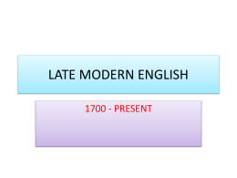 LATE MODERN ENGLISH - Serwis Informacyjny WSJO