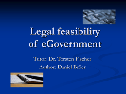 Legal feasibility of E-Government