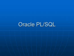 Oracle PL/SQL - Pellissippi State Community College
