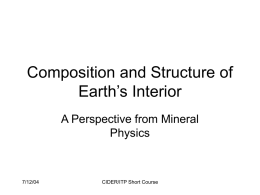 Composition and Structure of Earth’s Interior