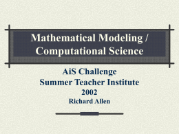 Mathematical Modeling / Computational Science
