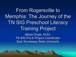 From Rogersville to Memphis: The Journey of the TN SIG