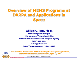 An Overview of DARPA MEMS Program