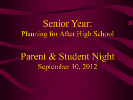 Planning For After High School