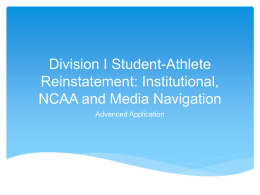 Division I Student-Athlete Reinstatement: Institutional