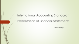 IAS 1 PRESENTATION OF FINANCIAL STATEMENTS