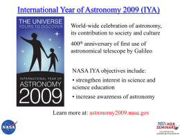 NSTA Web Seminar: How Telescopes Have Changed Our View …