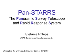 Pan-STARRS The Panoramic Survey Telescope and Rapid