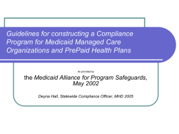 Guidelines for constructing a Compliance Program for