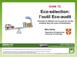Unit 12. Eco-selection and the Eco
