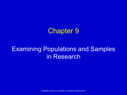 Chapter 8 Population & Sample