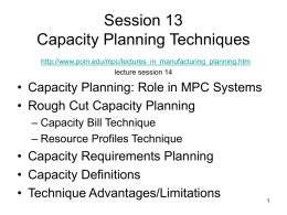 Capacity Planning Techniques