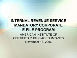IRS Corporate E-file
