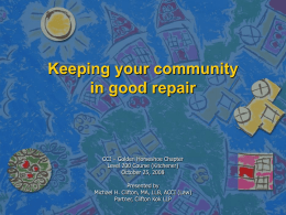 Keeping your community in good repair