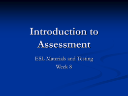 Introduction to Assessment
