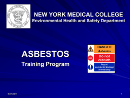 NEW YORK MEDICAL COLLEGE Environmental Health and Safety