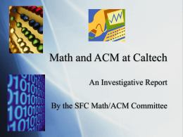 Math and ACM at Caltech