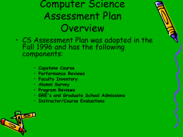 Overview of the Computer Science Assessment Plan
