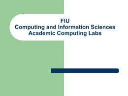An Introduction to the SCS Undergrad Labs at FIU