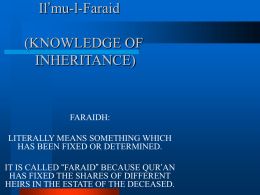 Ilimu-l-Faraid - Welcome to the Official Website of Forum