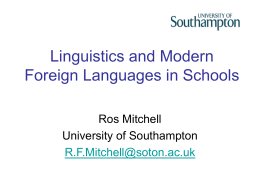 Linguistics and Modern Foreign Languages