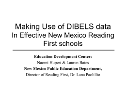 Making Use of DIBELS data In