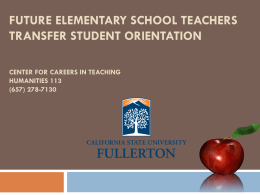 Future Elementary School Teachers Transfer
