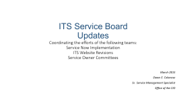 ITS Service Board Updates