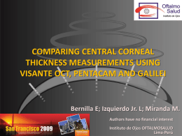 COMPARING CENTRAL CORNEAL THICKNESS MEASUREMENTS USING