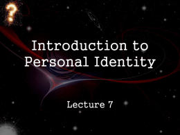 Introduction to Personal Identity