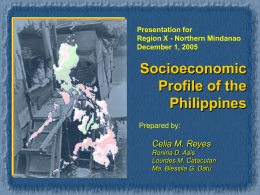 Socio Economic Profile of the Philippines