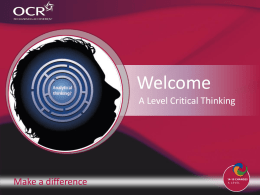 Critical Thinking - Get ready presentation