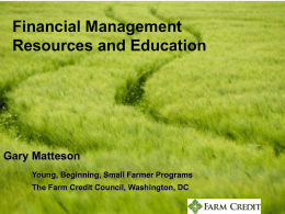 Constructive credit - For Trainers of Beginning Farmers