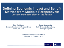 Defining Economic Impact and Benefit Metrics