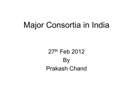 Overview of Major Consortia in India