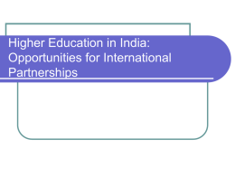 Opportunities for International Partnerships with Higher