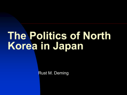 Japan and North Korea: Domestic Factors Shaping the GOJ's