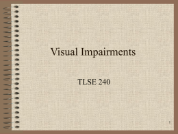 Definitions of Visual Impairments