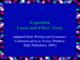 Exposition Cause-and-Effect Essay