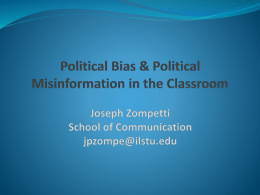 Political Bias & Political Misinformation in the Classroom